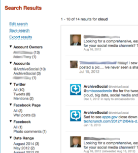 Search feature screenshot