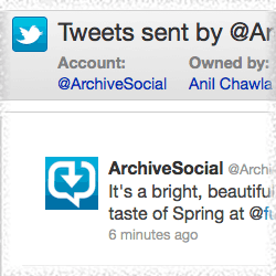 Close up of archived Tweets
