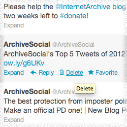 Closeup of tweets