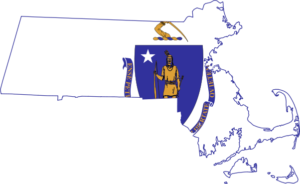 Flag map of Massachusetts