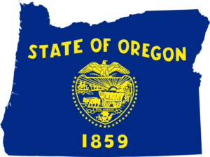Flag map of Oregon