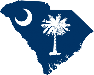 State flag map of South Carolina