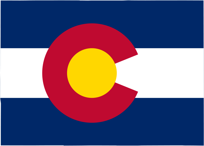 State flag map of Colorado
