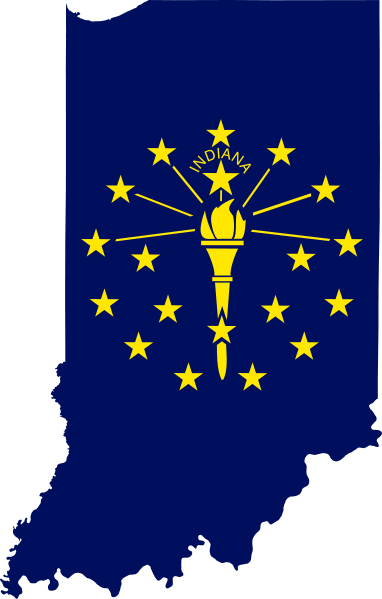 State flag map of Indiana