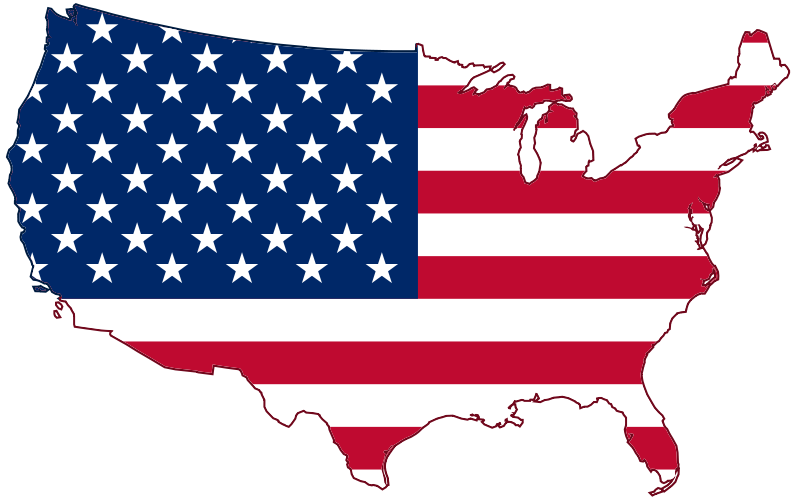 Flag map of United States