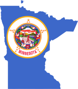 State Flag Map of Minnesota
