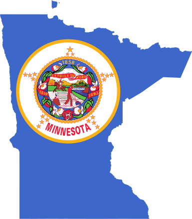 State flag map of Minnesota