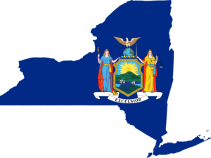 State flag map of New York