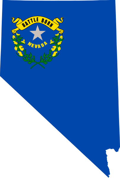 State flag map of Nevada