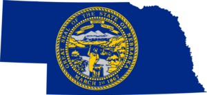 Nebraska State flag map