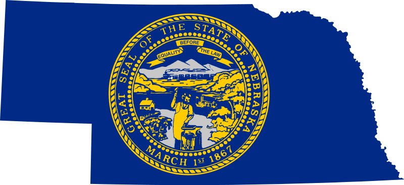 State flag map of Nebraska
