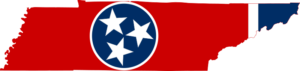 State flag map of Tennessee