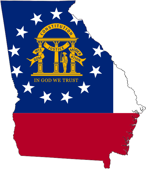 State flag map of Georgia