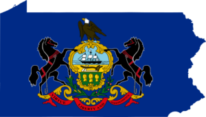 State Flag Map of Pennsylvania