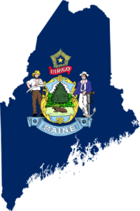 Maine State Flag Map