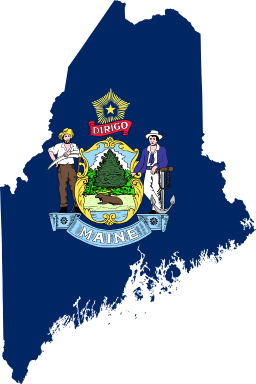 State flag map of Maine