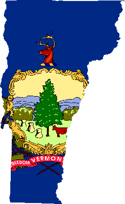 State flag map of Vermont