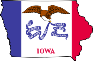State Flag Map of Iowa