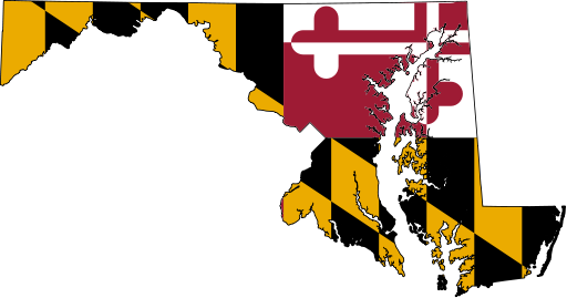 State flag map of Maryland