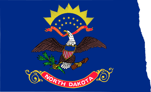 State flag map of North Dakota