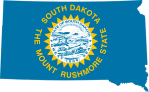 State Flag Map of South Dakota