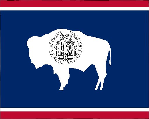 State flag map of Wyoming