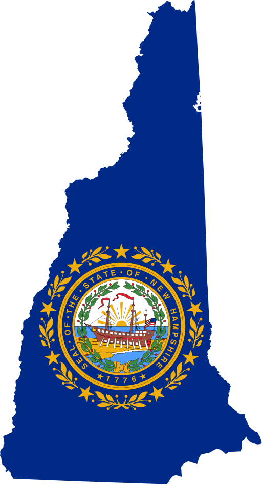 State flag map of New Hampshire