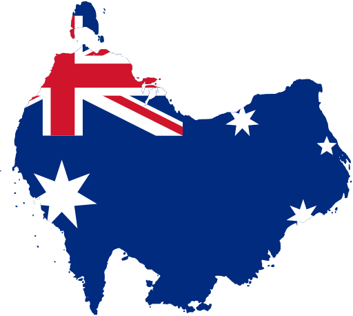 State flag map of Australia