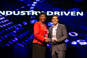 Anil accepting the industry driven award at the NCTech Banquet 
