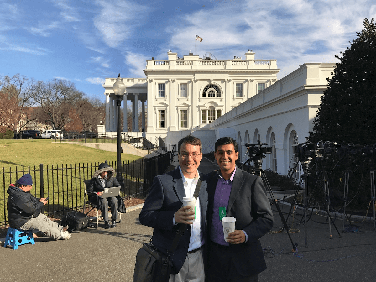 ArchiveSocial's Clark Dudek and Anil Chawla at the White House, 2017