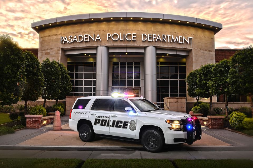 Pasadena, Texas Police Department station at sunset