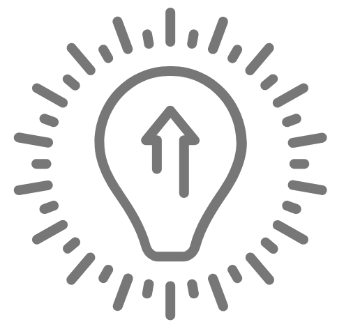 lightbulb and upward arrow icon