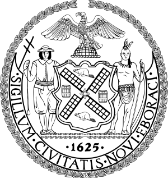 New York City seal in black and white